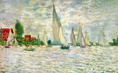 art oil painting reproduction of  Claude Monet Sailboats Regatta In Argenteuil museum quality handmade