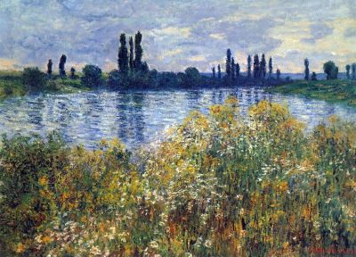 art oil painting reproduction of  Claude Monet Seine Shores At Vetheuil museum quality handmade