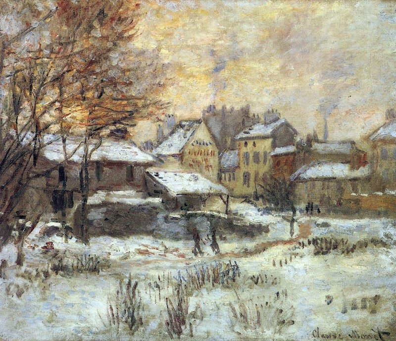 Claude Monet Snow At Sunset Argenteuil In The Snow museum quality