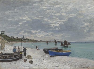 art oil painting reproduction of  Claude Monet The Beach At Sainte Adresse museum quality handmade