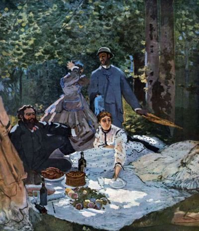 art oil painting reproduction of  Claude Monet The Breakfast Outdoors Central Section museum quality handmade