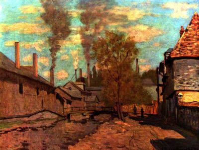 art oil painting reproduction of  Claude Monet The Brook Of Robec museum quality handmade