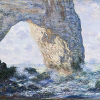 Claude Monet The Manneport Rock Arch West Of Etretat Hand Painted Reproduction
