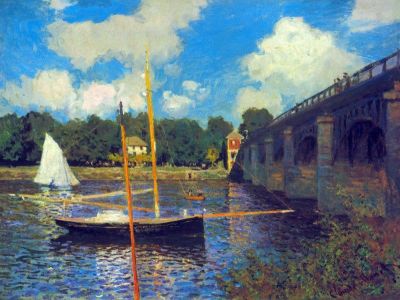 art oil painting reproduction of  Claude Monet The Road Bridge Argenteuil museum quality handmade