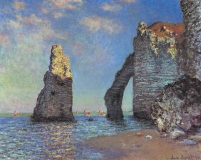 art oil painting reproduction of  Claude Monet The Rocky Cliffs Of Etretat museum quality handmade