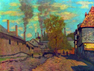 art oil painting reproduction of  Claude Monet The Stream Of Robec By Claude Monet museum quality handmade