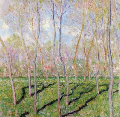 art oil painting reproduction of  Claude Monet Trees In Winter Look At Bennecourt museum quality handmade