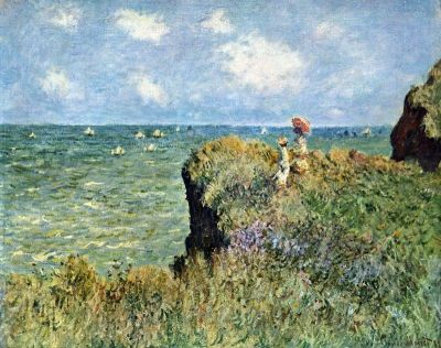 art oil painting reproduction of  Claude Monet Walk On The Cliffs museum quality handmade