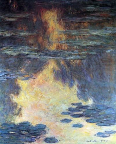 art oil painting reproduction of  Claude Monet Water Lilies Water Landscape 2 museum quality handmade