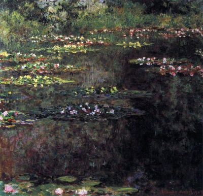 art oil painting reproduction of  Claude Monet Water Lilies Water Landscape 5 museum quality handmade