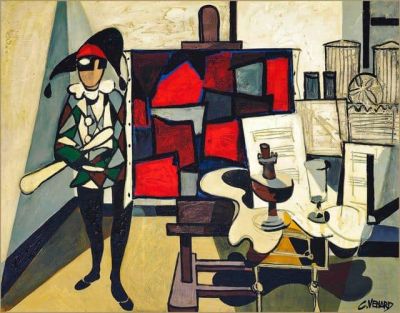 art oil painting reproduction of  Claude Venard Harlequin In The Studio museum quality handmade