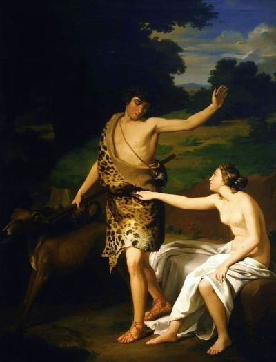art oil painting reproduction of  Claudio Lorenzale Venus And Adonis 1842 museum quality handmade