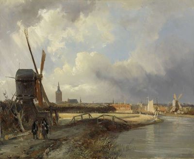 art oil painting reproduction of  Cornelis Springer View Of The Hague Ca.1850-1852 museum quality handmade