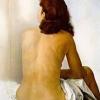 Dali Gala Nude From Behind Looking In An Invisible Mirror