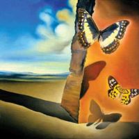Dali Landscape With Butterflies Hand Painted Reproduction