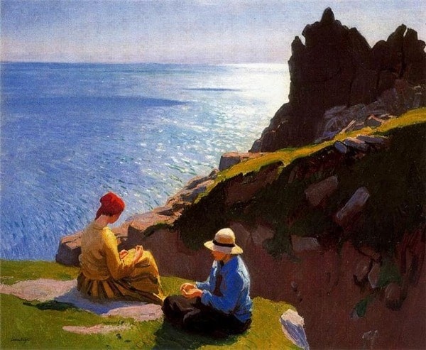 Dame Laura Knight Along The Cornish Cliffs museum quality