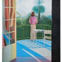 David Hockney On The Terrace Hand Painted Reproduction