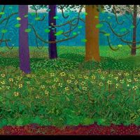 David Hockney Under The Trees Bigger Hand Painted Reproduction