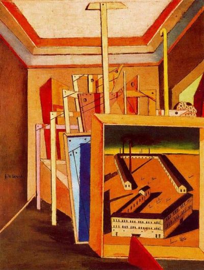 art oil painting reproduction of  De Chirico Metaphysical Interior Of Studio museum quality handmade