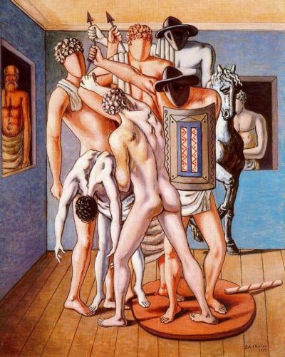 art oil painting reproduction of  De Chirico School Of Gladiators museum quality handmade