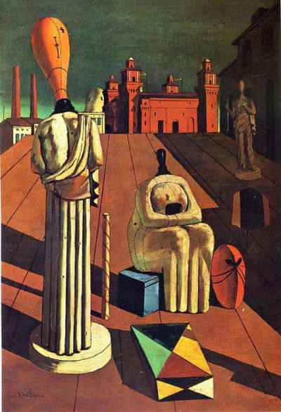 art oil painting reproduction of  De Chirico The Disquieting Muses museum quality handmade