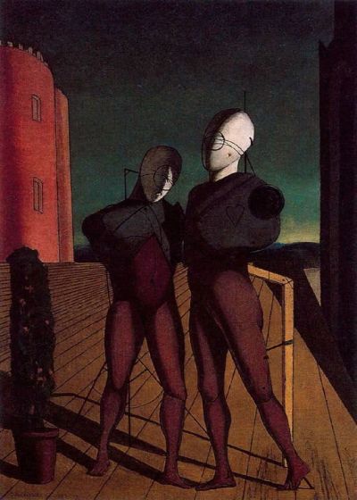 art oil painting reproduction of  De Chirico The Duo The Models Of The Red Tower museum quality handmade
