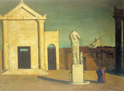 art oil painting reproduction of  De Chirico The Enigma Of An Autumn Afternoon - 1910 museum quality handmade