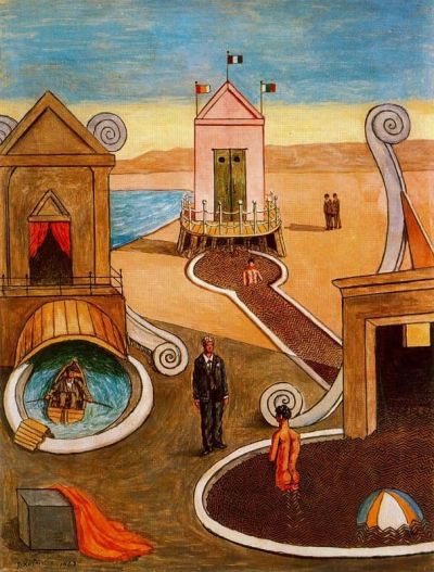 art oil painting reproduction of  De Chirico The Mysterious Bath museum quality handmade