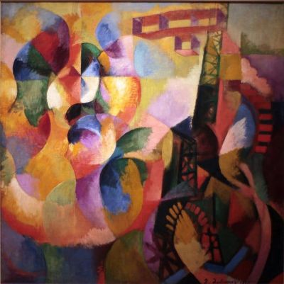 art oil painting reproduction of  Delaunay Sun Tower Airplane museum quality handmade