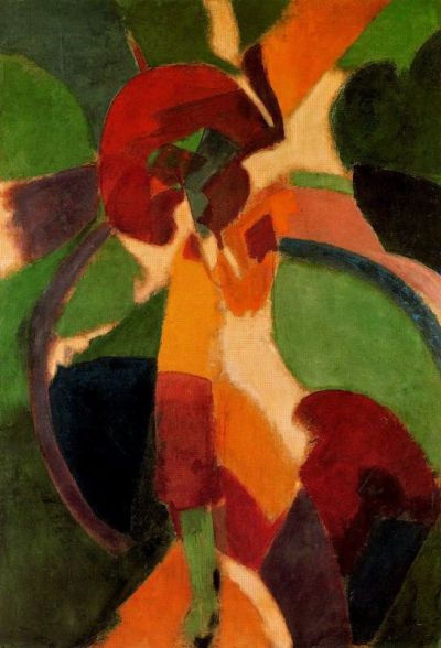art oil painting reproduction of  Delaunay Woman With Umbrella. The Parisian museum quality handmade