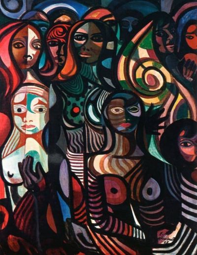 art oil painting reproduction of  Di Cavalcanti Mulheres Facetadas - 1968 museum quality handmade