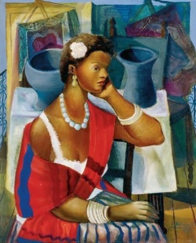 art oil painting reproduction of  Di Cavalcanti Retrato De Mulata 1955 museum quality handmade