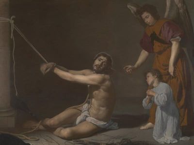 art oil painting reproduction of  Diego Velazquez Christ Contemplated By The Christian Soul museum quality handmade