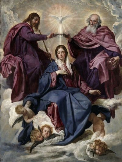 art oil painting reproduction of  Diego Velazquez Coronation Of The Virgin museum quality handmade