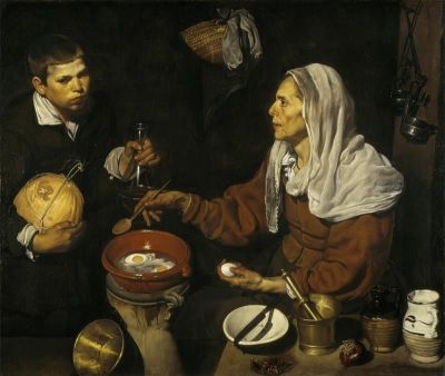 art oil painting reproduction of  Diego Velazquez Old Woman Frying Eggs museum quality handmade