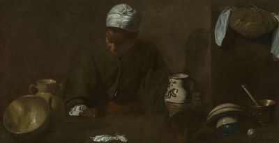 art oil painting reproduction of  Diego Velazquez The Kitchen Maid museum quality handmade