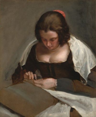 art oil painting reproduction of  Diego Velazquez The Needlewoman museum quality handmade