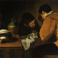 Diego Velazquez Two Young Men Eating At A Humble Table