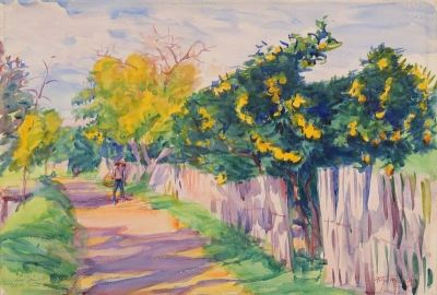 art oil painting reproduction of  Dodge Macknight A Lane Through An Orange Grove Orihuela 1904 museum quality handmade