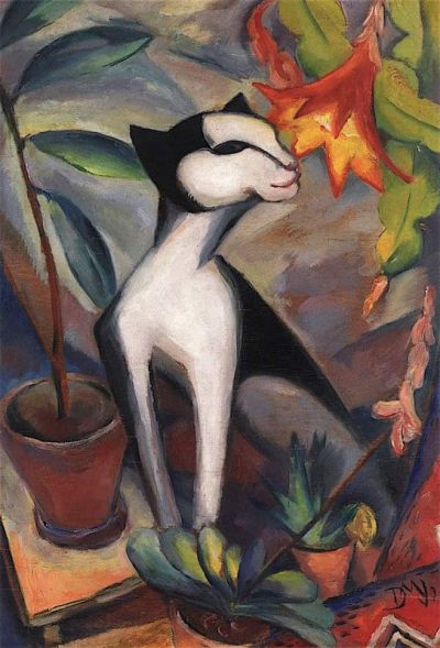 art oil painting reproduction of  Dorothea Maetzel-johannsen Kat And Cactus Flower 1921 museum quality handmade