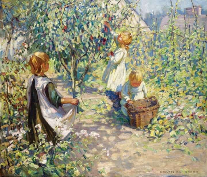 Dorothea Sharp In The Orchard Picking Plums museum quality
