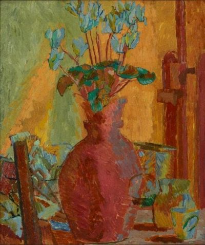art oil painting reproduction of  Duncan Grant Still Life With Cyclamen C. 1914 museum quality handmade