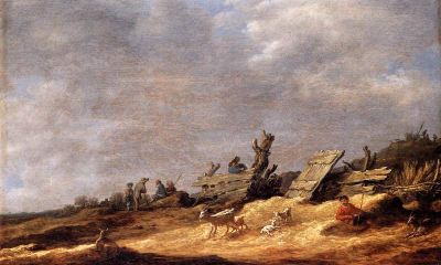 art oil painting reproduction of  Dune Landscape - Landscape By Jan Van Goyen museum quality handmade