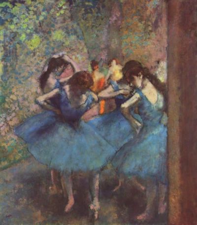 art oil painting reproduction of  Edgar Degas Dancers In Blue museum quality handmade