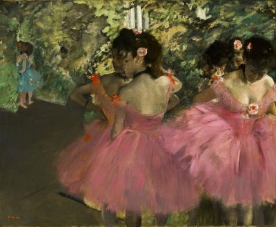 art oil painting reproduction of  Edgar Degas Dancers In Pink museum quality handmade