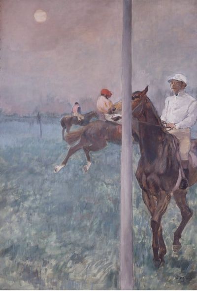 art oil painting reproduction of  Edgar Degas Jockeys Before The Race museum quality handmade