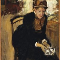 Edgar Degas Mary Cassatt Seated Holding Cards