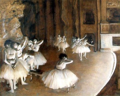 art oil painting reproduction of  Edgar Degas The Ballet Rehearsal On Stage museum quality handmade