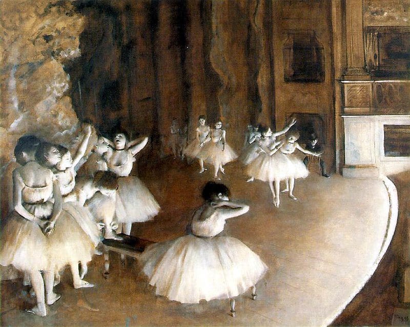 Edgar Degas The Ballet Rehearsal On Stage museum quality