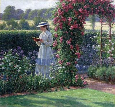 art oil painting reproduction of  Edmund Blair Leighton Sweet Solitude 1919 museum quality handmade